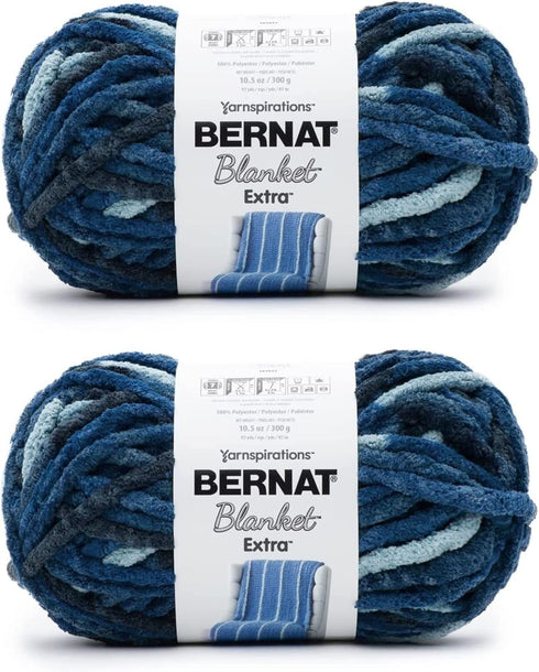 Bernat Blanket Extra Chunky Chenile Acrylic Yarn - 2 Pack...