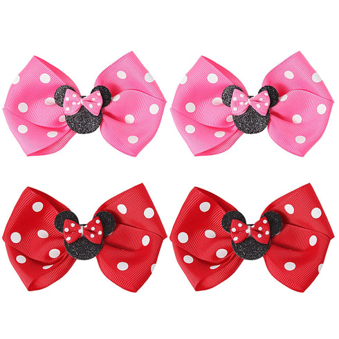 Baby Girl Mouse Ears Hair Bows Clips Baby Hair Accessory Birthday Mouse Ear Hair Clip for Baby Kids Girls Women, Mice Hair Accessories for Glitter...