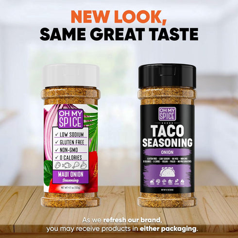 Taco Seasoning Mix Onion Powder - Gluten Free & Low Sodium Mexican Seasoning Blend for Taco Tuesday Night. Onion Salt Spices Mix for Fajita & Burr...