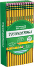 Ticonderoga Wood-Cased Pencils, Unsharpened, 2 HB Soft, Yellow, 72 Count...