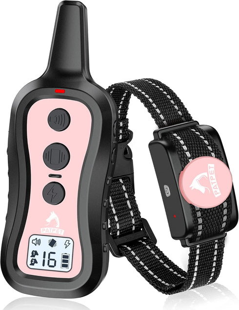 PATPET Dog Training Collar with Remote(8-100 lbs), Rechargeable Shock Collar for Medium Dogs, Up to 1000 ft Remote Range IPX7 Waterproof...