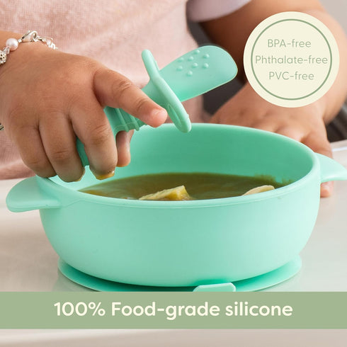 Upward Baby 3 pack Silicone Baby Feeding Spoon with Anti Choke Barrier - Baby Spoons Self Feeding 6 Months, First Stage Infant Supplies and Toddle...