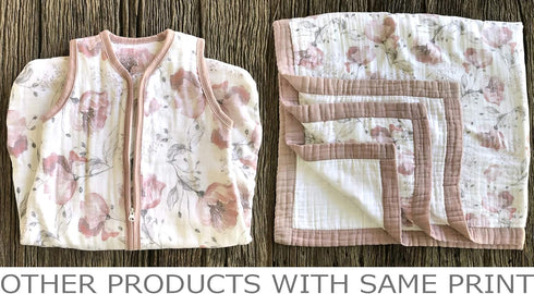 Aenne Baby, Muslin Swaddle Blanket for Girls, Infant Toddler Quilt, Swaddle Wrap for Girls, Luxurious Soft and Silky Stroller Cover, Floral Poppy ...