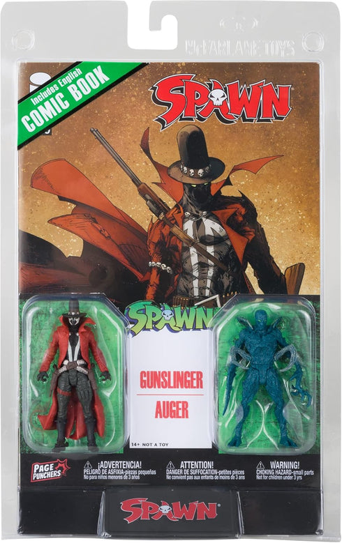 McFarlane Toys - Spawn Page Punchers 2pk Gunslinger and Auger 3in Action Figures with Comic...