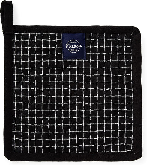 Encasa Homes 8 inches Oven Microwave Potholders (2 pc Set) for Kitchen Cooking & Baking - Heat Resistant, Thick & Safe, Protection of Hands from H...