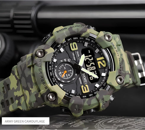 Gosasa Men's Large Face Outdoor Sports Watches Military S-Shock Watch Waterproof, Backlight, Alarm, Stopwatch Features - Rugged Wristwatch for Tra...