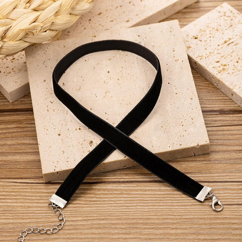 Classic Black Velvet Choker Necklace for Women - Ultra Comfortable Stretch Velvet Ribbon, Halloween Birthday Party Decorations, Gothic Jewelry Cos...