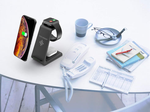 Wireless Charger for Apple,3 in 1 Qi-Certified Fast Charging Station Stand for iPhone 14/13/12,13/12 Pro,13/12 Pro Max,11/X/XS/XR/8,Apple Watch 7/...