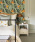 HAOKHOME 93375 Peel and Stick Wallpaper Tropical Florals Removable Stick on Contact Paper for Bedroom Green/Orange 17.7in x 9.8ft...