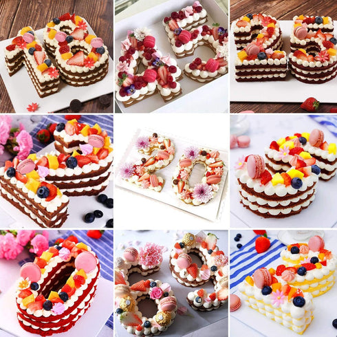 3D Silicone Cake Pans Large Number Cake Mould Novelty Cake Tins DIY Baking Mold for Birthday Wedding Anniversary 10 inch Number of 6...