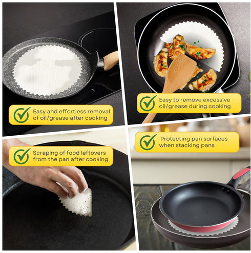 Sunny Chef's Kitchen Oil & Grease Absorbing Sheets for Cooking, 28 Sheets - Food-Grade Grease Absorber for Cooking to Remove Excess Oil from Food,...