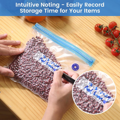BLITZHOME Vacuum Sealer Bags for Food 3 Sizes, 29 Pack Kit with 15Pcs Reusable Sous Vide Bags, 5 Air Valves, 5 Sealing Clips, 4 Clips for Sous Vid...