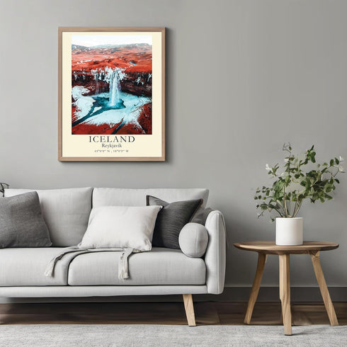 Posterizer 1 pcs-Iceland Reykjavik Landscape Travel Print-Adventure Wall Art-GIft for Men Women Teens-Decor for Home & Office- unframed wall art...