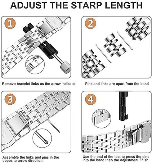 Band Replacement for Apple watch 41mm Series 7 8 9 40mm Series 6 5 4 SE 38mm Sereis 3 iWatch iPhone Watch Band Stainless Steel Metal 2 Tones for W...