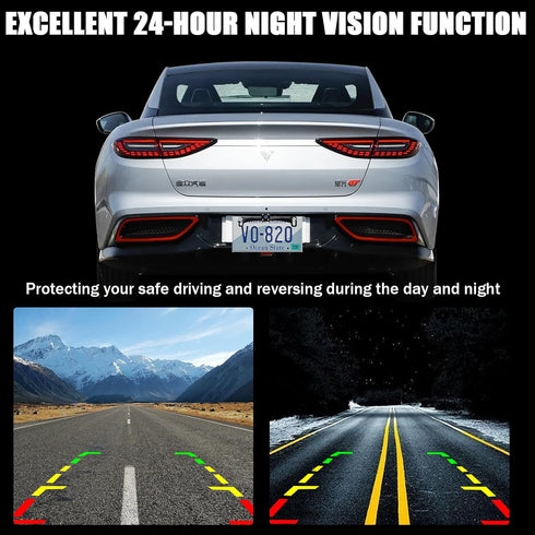B-Qtech Car License Plate Backup Camera, Rear View Camera Waterproof HD Color Night Vision Wide Viewing Angle, Back Up Camera for Car/Truck/Pickup...