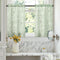 FMFUNCTEX Green White Kitchen Tier Curtains 24 Inch Length Blossom Print Half Window Drapes for Bathroom Floral Patterned Light Filtering Privacy ...