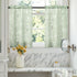 FMFUNCTEX Green White Kitchen Tier Curtains 24 Inch Length Blossom Print Half Window Drapes for Bathroom Floral Patterned Light Filtering Privacy ...