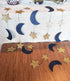 Moon and Star Garland Decorations - Navy Gold Glitter Outer Space Birthday Party Hanging Decorations for Honey Moon Wedding Engagement and Baby Sh...