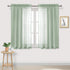 DWCN Bean Green Sheer Curtains Semi Transparent Voile Rod Pocket Curtains for Bedroom and Living Room, 52 x 45 inches Long, Set of 2 Panels...