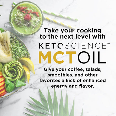 Keto Science Ketogenic MCT Oil Dietary Supplement, Made from 100% Coconuts, Sustained Natural Energy, Helps Burn Fat and Weight Loss, Unflavoured,...