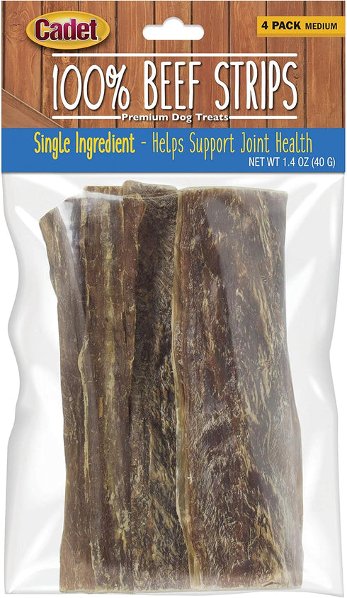 Cadet 100% Beef Strips Dog Treats - Long-Lasting, Healthy & Natural Beef Esophagus Treats for Small & Large Dogs - Low Calorie & High Protein Dog ...