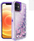 Asuwish Phone Case for iPhone 12 Mini 5.4 with Screen Protector Bling Liquid Glitter Clear Hybrid Silicone Military Grade Protective Heavy Duty Ce...