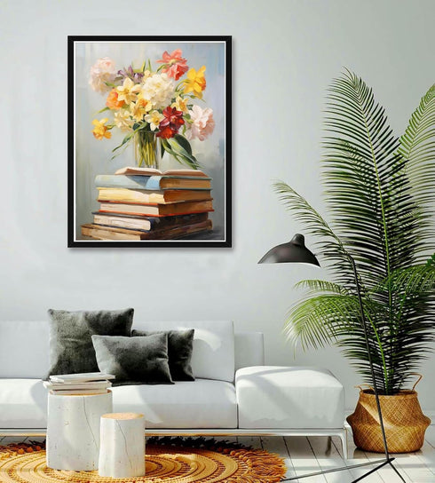 Bimkole Flower Paint by Number for Adults, DIY Oil Painting Kit on Canvas with Paintbrushes and Acrylic Pigment, for Paint by Numbers for Beginner...
