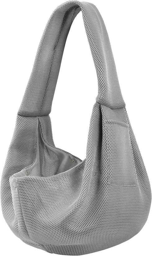 Dog Carrier Sling - Ultra Breathable Reversible Puppy Carrier Purse with Storage Pocket, Travel Safety Harness, Hand-Free Dog Sling Carrier for Ca...