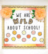 Schoolgirl Style Simply Safari We Are Wild About School Bulletin Board Set, Boho Neutral Classroom Bulletin Board Set, Sweet Leaf & Flower Decor, ...