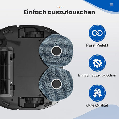 8 Pack Mop Pads Compatible with eufy X10 Pro Omni / X9 Pro Robot Vacuum Cleaner, Spin Cleaning Pads Replacement Accessories Set...