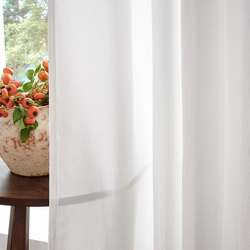 jinchan Linen Textured Curtain 54 Inch Length for Living Room Light Filtering Thermal Insulated Grommet Top Window Drape for Bedroom 52" W x 54" L...