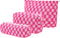 Large Capacity Makeup Bag Set Pink Checkered Makeup Bags 3 Pieces Canvas Travel Makeup Bag Organizer Travel Toiletry Bag Storage Bag for Women...
