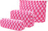 Large Capacity Makeup Bag Set Pink Checkered Makeup Bags 3 Pieces Canvas Travel Makeup Bag Organizer Travel Toiletry Bag Storage Bag for Women...