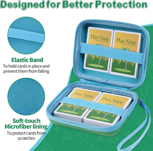 tombert Carrying case for PTCG Trading Cards, Hard-Shell Storage Box fits Magic MTG Cards and PTCG, Holds 300+ Cards (Blue &Green)...