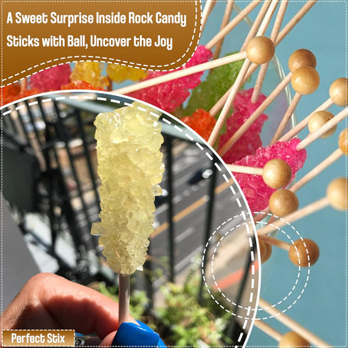 Perfect Stix LB60-200 Rock Candy Sticks with Ball, 0.1" Height, 0.2" Width, 6" Length (Pack of 200)...