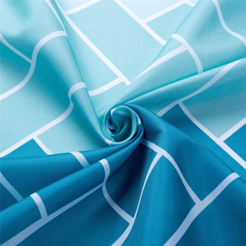 MORNITE Teal Light Blue White Shower Curtains for Bathroom Guest, Polyester Fabric Set 12 Hooks Rings,Aqua Ombre 72"x72"Inch...