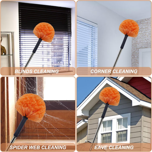 2 Pack Robust Cobweb Duster Head Brush // Superior Twist-On Web Cleaning Tool // Spider Web Remover Brush Compatible with Standard 3/4 Inch Thread...