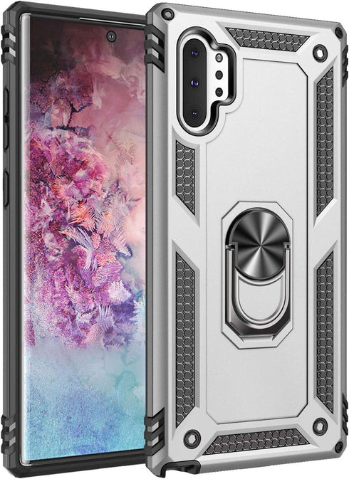 Military Grade Drop Impact for Samsung Galaxy Note 10 Plus Case 5G Metal Rotating Ring Kickstand Holder Magnetic Car Mount Armor Shockproof Case f...