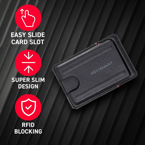 KeySmart Minimalist Wallet For Men - Credit Card Holder & RFID Blocking Wallet For Men - TecTuff Leather Easy Slide Slots - Compact & Lightweight ...