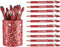 10 Pcs Ballpoint Pens with Pen Holder,Fine Point Smooth Writing Pens,Kawaii Pens For Writing Journaling Taking Notes School Office Home. (Red 10Pc...