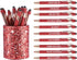10 Pcs Ballpoint Pens with Pen Holder,Fine Point Smooth Writing Pens,Kawaii Pens For Writing Journaling Taking Notes School Office Home. (Red 10Pc...