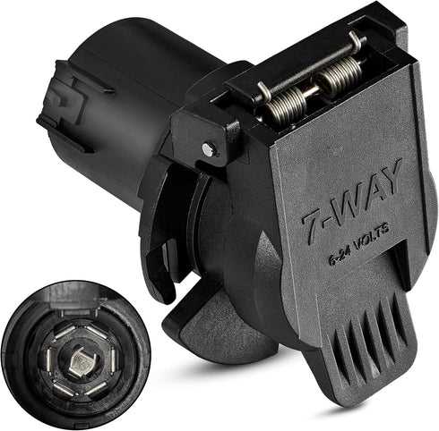 Oyviny USCAR to RV 7 Way Trailer Plug Adapter, Twist Lock Vehicle Side USCAR 7 Way Plug for GM/Chevy OEM Replacement, USCAR Socket and Factory Tow...