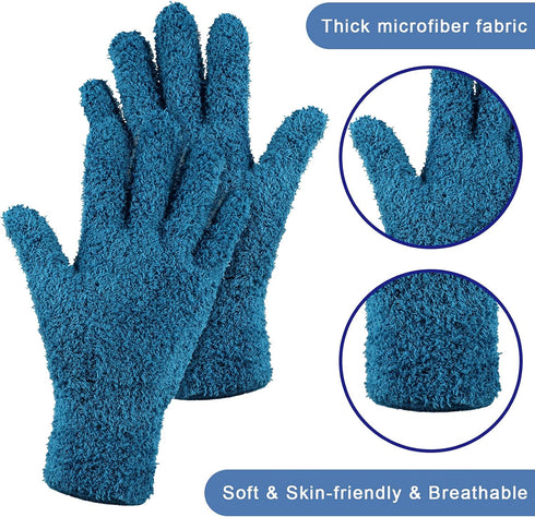 Bencailor 6 Pairs Microfiber Dusting Gloves, Dusting Cleaning Gloves Microfiber Gloves for Plants House Blinds Car Dust Mitt (Fresh Color,Large)...