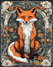 Posterizer 1 pcs- Abstract red fox standing between flowers-Art for Animal Lovers-Floral Botanical Art- Gift for Men Women Entrepreneur Teens-Deco...