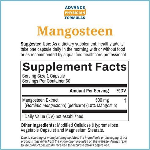 Advanced Physician Formulas Mangosteen 500 mg, 60 Capsules...
