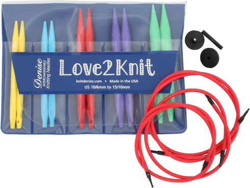 Love2Knit Interchangeable Knitting Needle Set, US10-15...