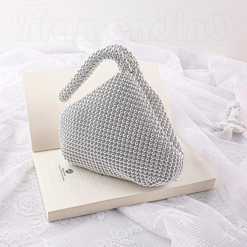 Framendino, Triangle Bling Purse Rhinestone Evening Bag Sequins Clutch Purses Fashion Handbag Luxury Zipper Pouch...