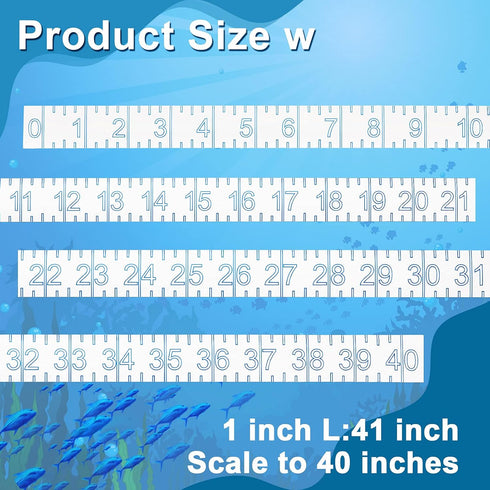 4 Pieces 40 Inch Fish Measuring Tape Fish Ruler Sticker Adhesive Transparent Fish Ruler Fish Measuring Board Transparent Waterproof Fish Measuring...