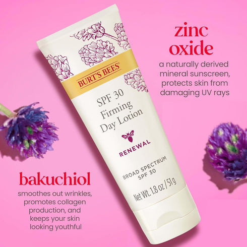 Burt's Bees Sunscreen Moisturizer for Face, SPF 30 Retinol Alternative Facial Lotion for Anti-Aging Skincare & Daytime Protection,1.8 Ounce (Packa...