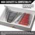 ALOANES 26-Slot Metal Wrench Organizer, Heavy Duty Hanging Wrench Organizer Tray for Tool Box&Wall, Fit SAE & Metric Wrench Storage, 2 Pack Wrench...
